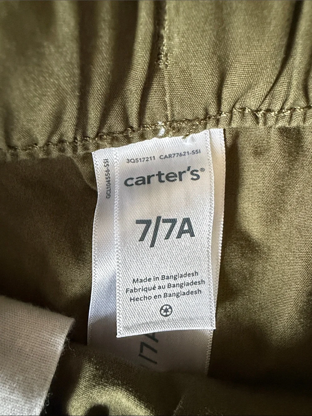 Carter's Grey and Olive Greeb Elastic Waist Kids Shorts - 2 Pack